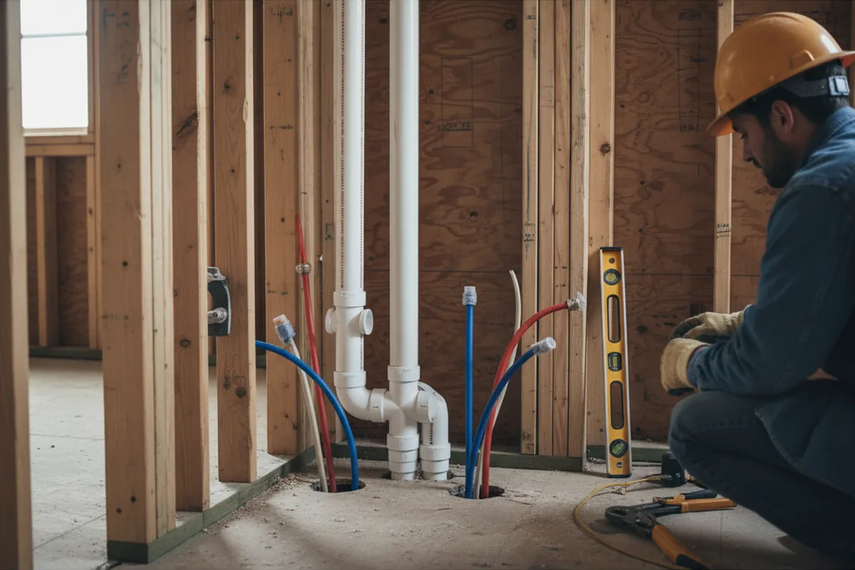 Drain and supply rough-in during Leak Detection in Hartsfield